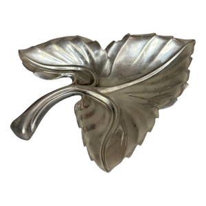 Vintage Attributed to Bruce Fox Cast Aluminum Leaf Bowl