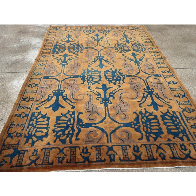 Galerie Shabab Collection Mid-20th Century Handmade Chinese Art Deco Accent Carpet For Sale In New York - Image 6 of 8