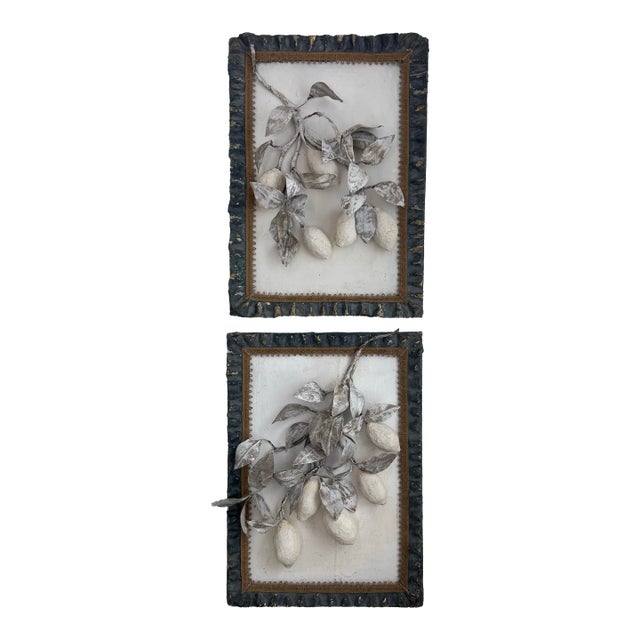 Paper Mache Framed Lemons Wall Hanging For Sale