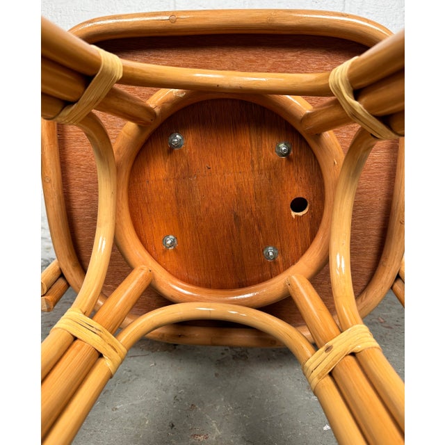 Set of 3 Vintage Bamboo Barstools For Sale - Image 11 of 12