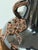 Antique Replica Chinese Dark Glaze Twin-Handle Floral Pottery Vase For Sale - Image 9 of 12