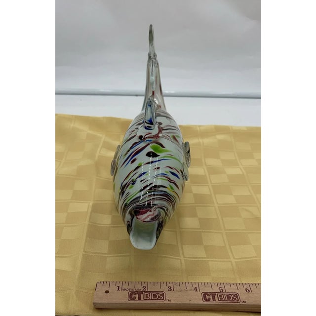 Mid-Century Modern Vintage Murano Style Glass Fish Figurine For Sale - Image 3 of 6