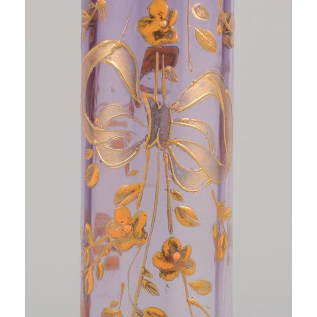 1920s Bohemia Art Glass Vase with Tall and Narrow-Neck by Moser Karlsbad, 1920s For Sale - Image 5 of 10
