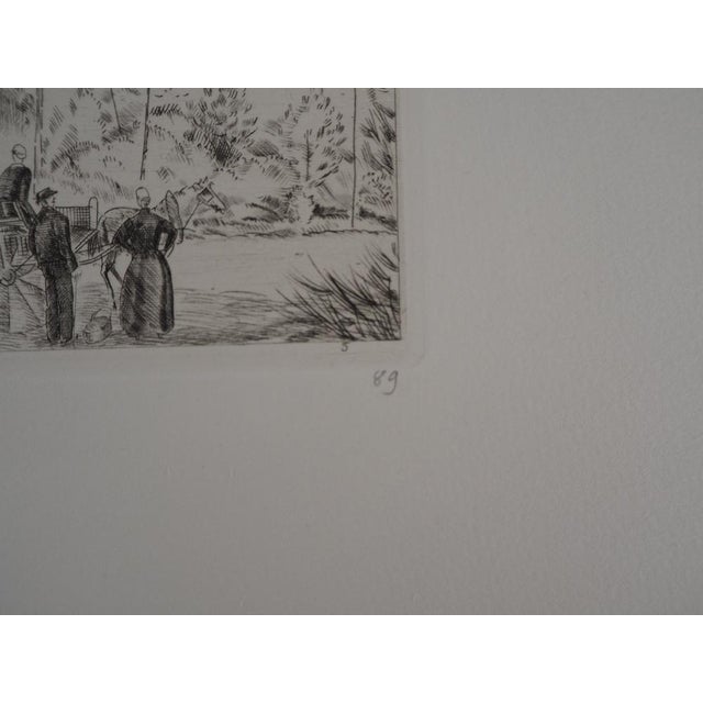1920s Jean-Emile Laboureur, The Road in the Fir Trees, 1920s, Original Etching For Sale - Image 5 of 7