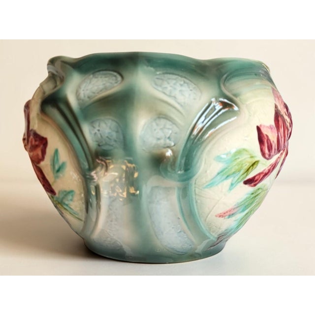 19th Century Art Nouveau Earthenware Cachepot from Longchamp, 1890s For Sale - Image 4 of 12