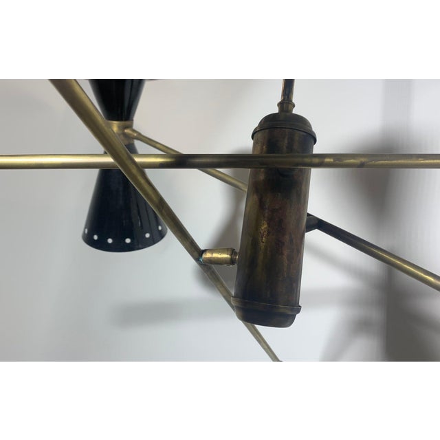 Metal Italian Adjustable Brass Chandelier, 1950s For Sale - Image 7 of 11