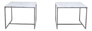 Carrara Marble and Chrome Coffee Tables, 1970s, Set of 2