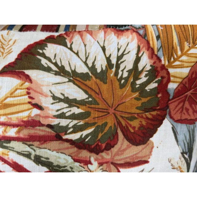 Floral Print Cotton Sateen Throw Pillows With Double Flange Trim, Pair For Sale - Image 12 of 12