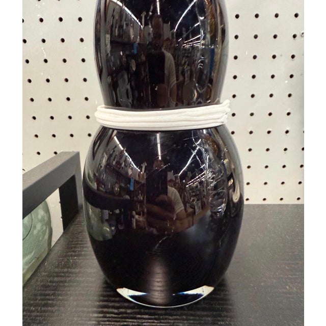 Art Deco 1980s Studio ArtGlass Vase Signed 12in Tall For Sale - Image 3 of 4