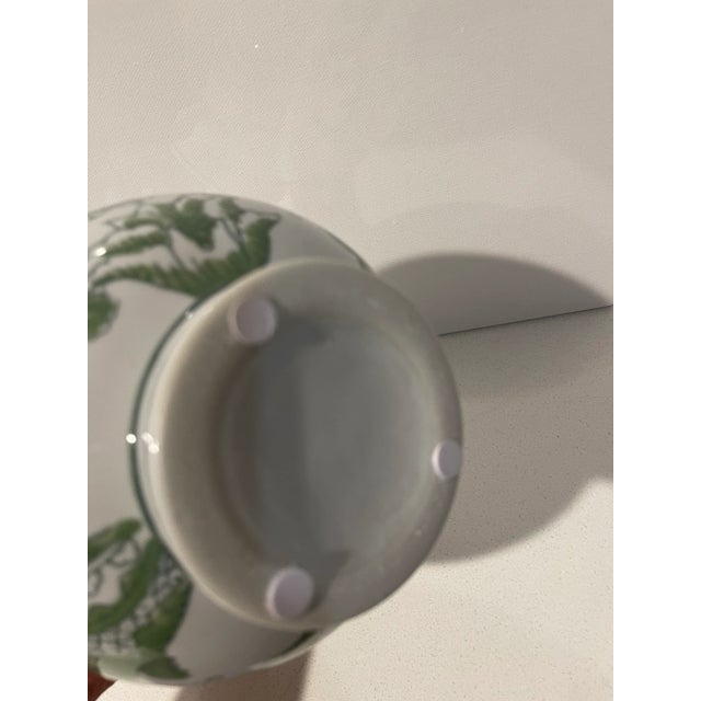 1960s Round Green & White Cloisonne Symbolic Nature Vase For Sale In San Diego - Image 6 of 12