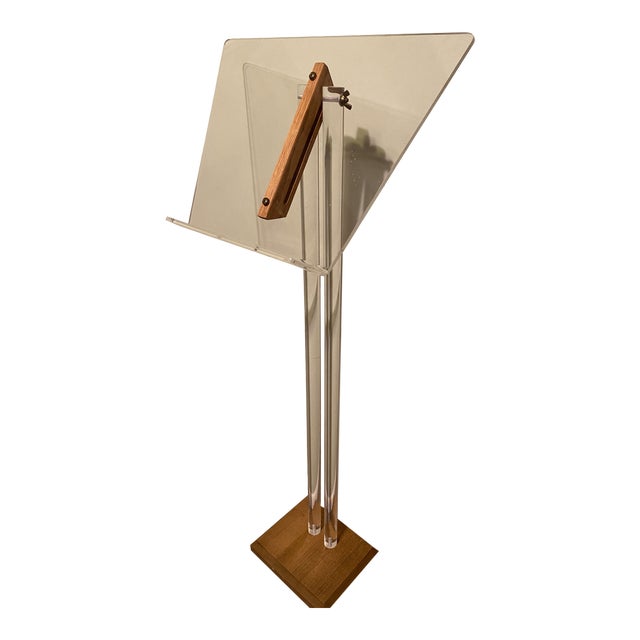 Lucite and Teak Modern Music Stand Easel Chairish