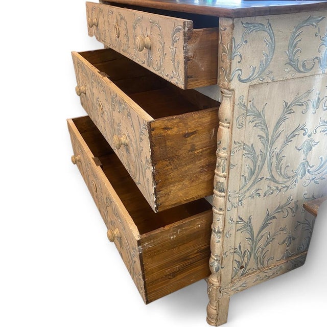 Blue Polychrome Florentine Chest of Drawers, 1890s For Sale - Image 9 of 10