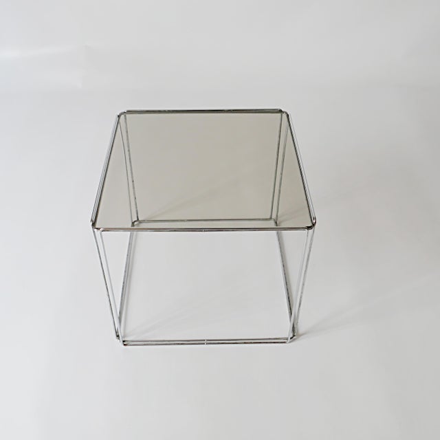 1970s Chrome-Plated Metal and Glass Table by Max Sauze, 1970 For Sale - Image 5 of 18