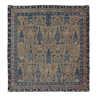 Antique Chinese Ningxia Square Rug Pair With Flora & Fauna Play - Rug & Kilim For Sale