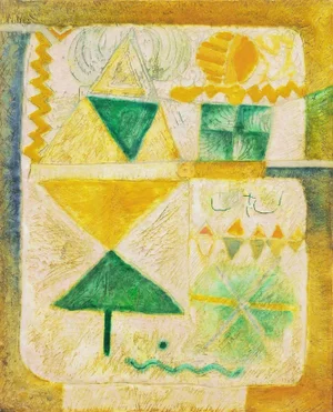 'Organic Abstract in Yellow and Green' by Aming Prayitno, 1970; Jakarta, Indonesian Art Academy, Ghent