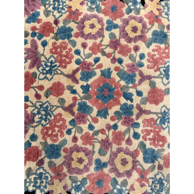 Mid-20th C Entury Chinese Art Deco Oval Rug 3'1" X 4'11" For Sale In Washington DC - Image 6 of 11