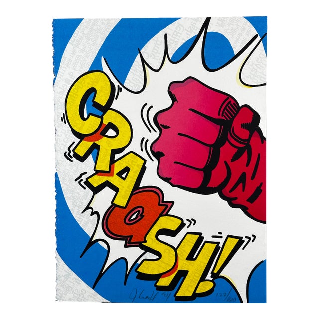 Late 20th Century John Matos "Crash" Fist Hand Signed Numbered Serigraph For Sale