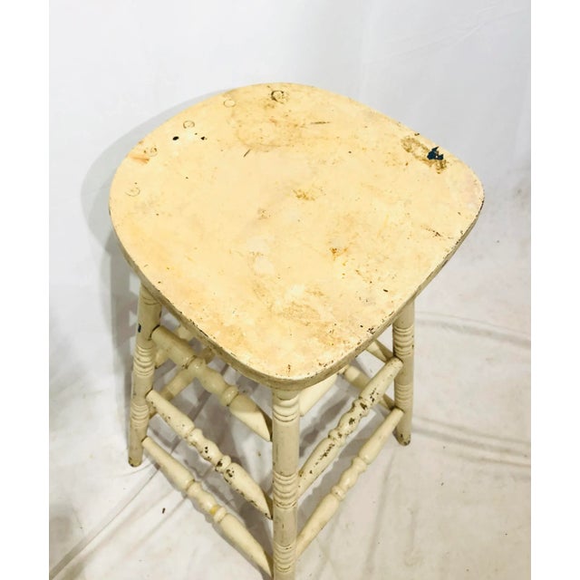 Early 20th Century Antique Rustic Wooden Farm Stool For Sale In Raleigh - Image 6 of 10