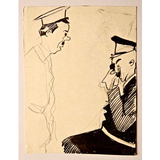 Gabriele Galantara, Guilt Feelings, 1908, Ink and Pencil on Paper For Sale
