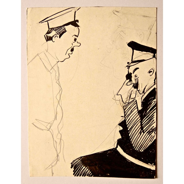 Gabriele Galantara, Guilt Feelings, 1908, Ink and Pencil on Paper For Sale