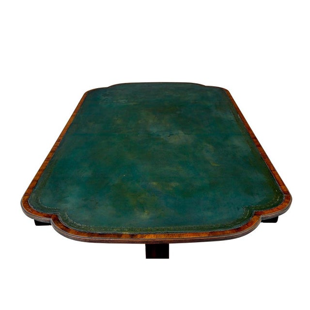 Animal Skin Antique Victorian Writing Table with Leather Top, 1840 For Sale - Image 7 of 8