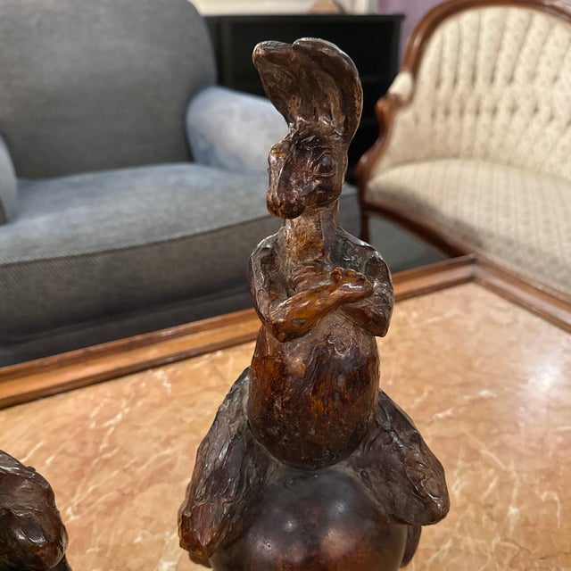 Attila's Bunnies on Balls Sculpture, Pair For Sale - Image 4 of 12