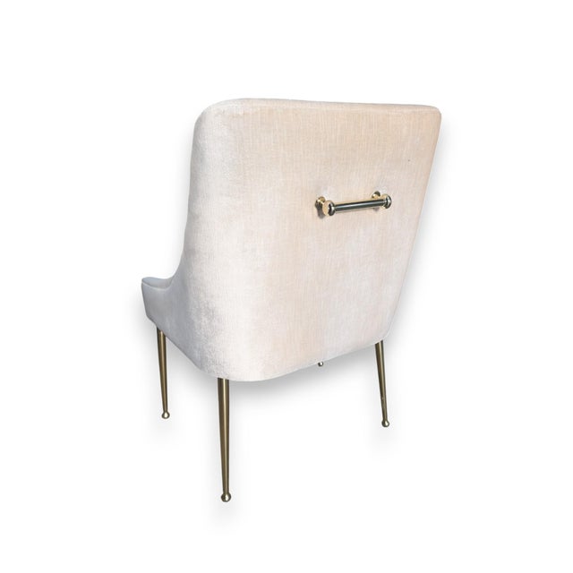 Metal Set of 6 Anthropologie Ellory Dining Chairs — Velvet, Brass Legs For Sale - Image 7 of 11