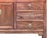 47" Brown Wood Grain Pattern Drawers Console Side Altar Table For Sale - Image 13 of 14