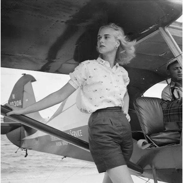 Seaplane At Palm Beach 1955 Patsy Pulitzer (nee Patsy Bartlett) leaning against a seaplane belonging to the Everglades...