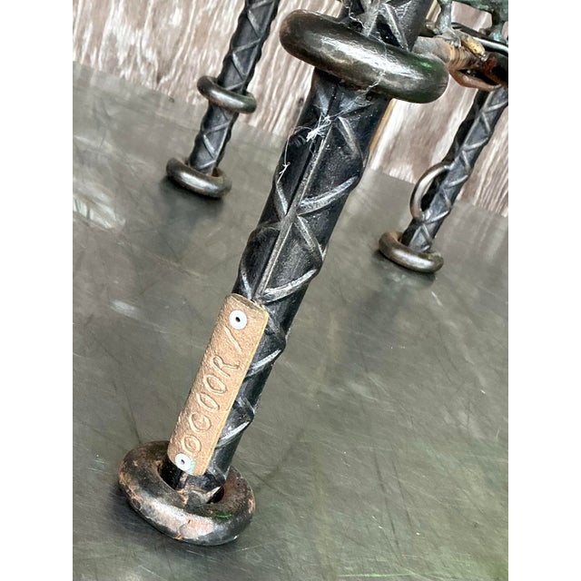 Vintage Boho Ilana Goor Rebar Birds Side Table For Sale In West Palm - Image 6 of 12