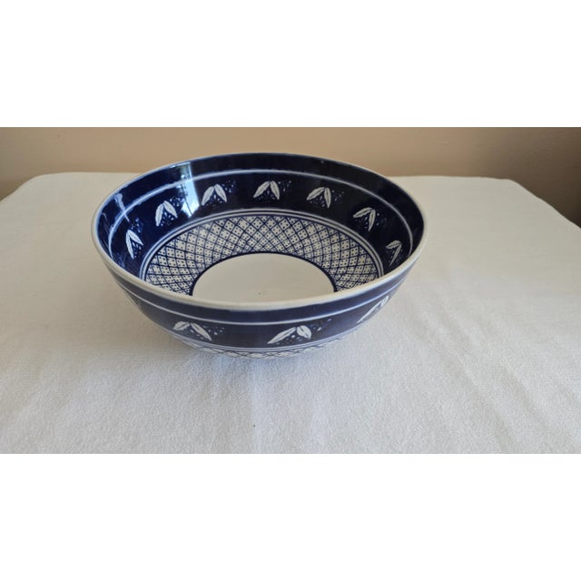 Description: Unmarked Asian style Blue and white painted design 10" diameter Condition: Excellent Minor signs of age and...