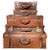Stacked Set of 5 Antique Leather Suitcases or Trunks. If these suitcases could talk. The stories they would tell. Well...