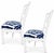 Pair of Vintage Chippendale Bamboo Side Chairs With Navy & White Zebra Seats For Sale In West Palm - Image 6 of 7
