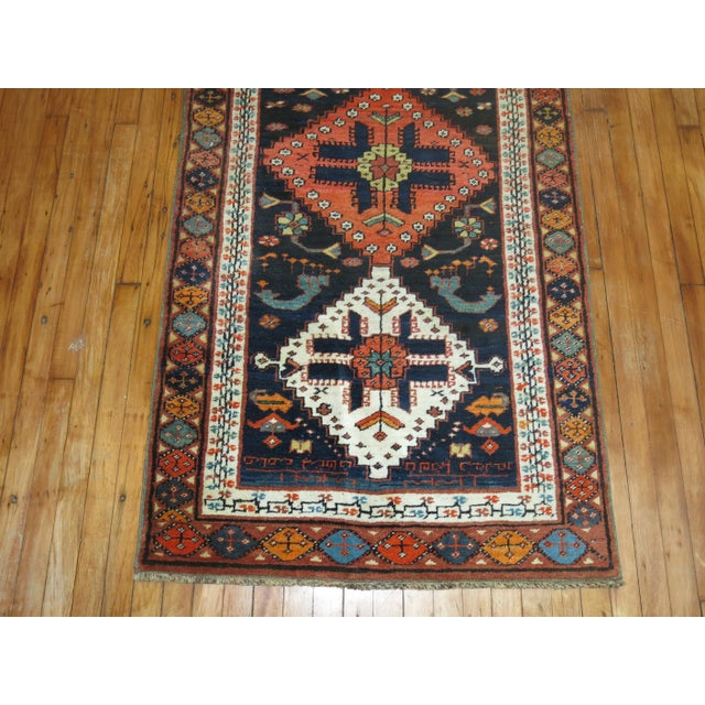 1920s 1920s Colorful Persian Kurd Tribal Geometric Runner For Sale - Image 5 of 6