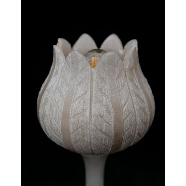 Art Deco French Table Lamp in Alabaster, France, 1940s For Sale - Image 6 of 8