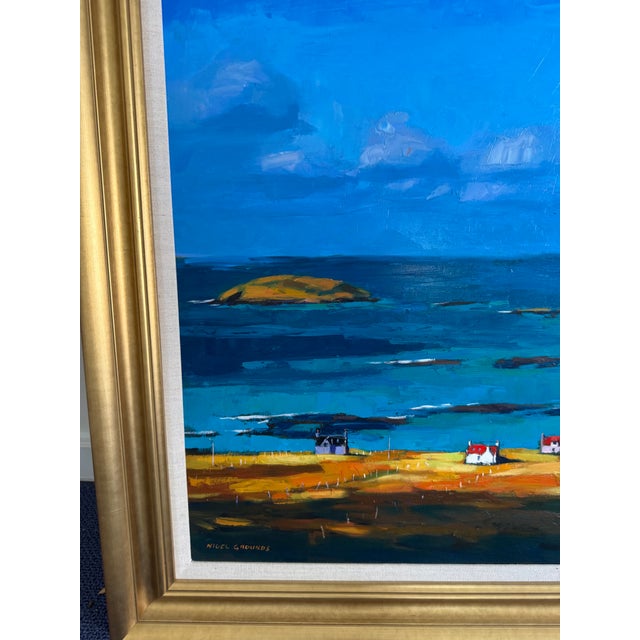 Nigel Grounds Isle of Skye Oil on Board 38" X 38", Framed For Sale - Image 4 of 7