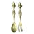 Vintage Brass Tribal Serving Set For Sale