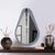 Saldar Gray Teardrop Contemporary Mirror with Black Metal Hook For Sale - Image 11 of 11