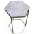 New Marble-Top and Gilt Painted Iron Hexagonal Side Table or End Table For Sale - Image 15 of 18