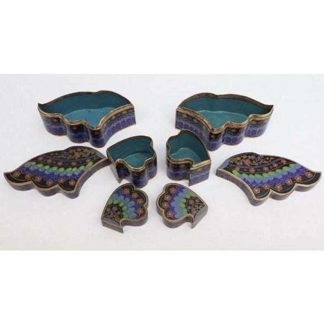 Late 20th Century Vintage Cloisonne Butterfly Boxes For Sale - Image 5 of 6