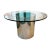 Vintage 1970’s Paul Mayan Style Circular Glass and Chrome Base Dining Table For Sale