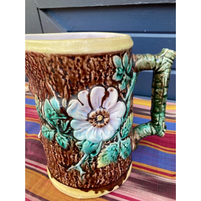 A 1930,s wonderful woodland motif majolica pitcher.