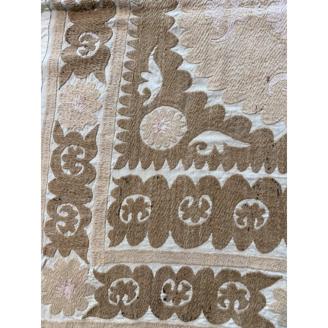 Textile Vintage Tashkent Suzani Wall Hanging Decor For Sale - Image 7 of 12