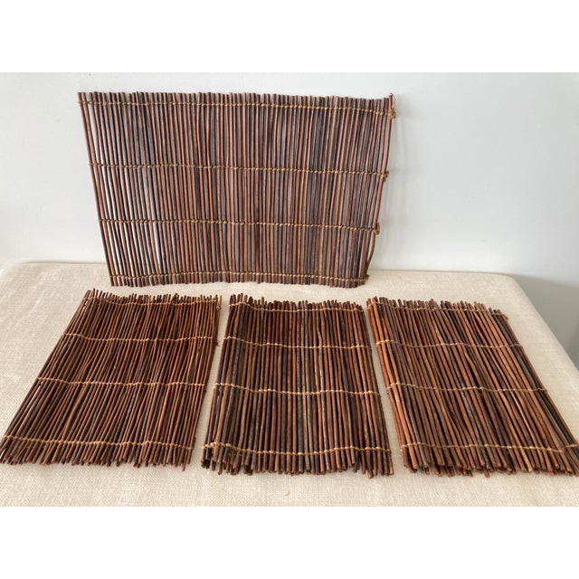 Set of 4, Vintage Burman Bamboo Woven Reed Placemats Chairish