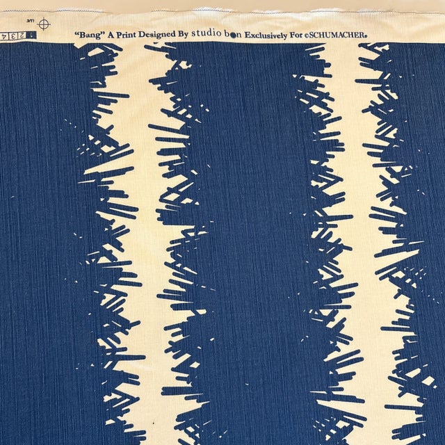 Abstract Schumacher in Navy Color Wave- 1.75 Yards For Sale - Image 3 of 8