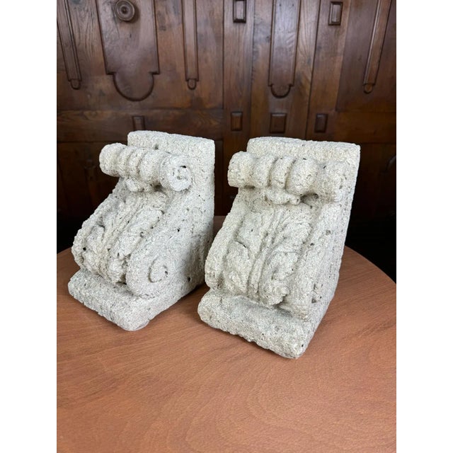 Mid-Century Modern 1920s Stone Coquina Corbels From France - Set of 2 For Sale - Image 3 of 9