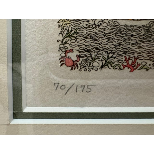 1970s Cuca Romley Four Seasons Set of 4 Signed Hand-Colored Etchings Framed For Sale - Image 15 of 16