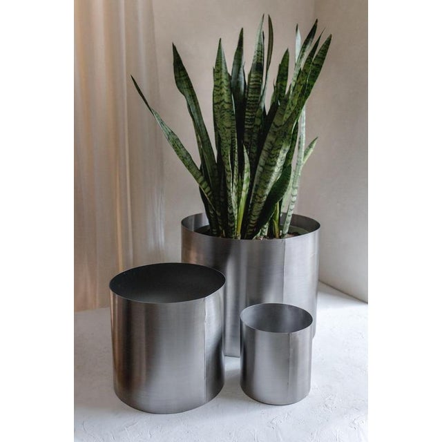 Large Loto Planter in Stainless Steel by Form & Eisen For Sale - Image 15 of 18
