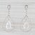 Gem: Natural Quartz - 6.8 x 12 mm, Pear Brilliant Cut, Colorless Color - Natural Diamonds - 0.50 Total Carats, Round...