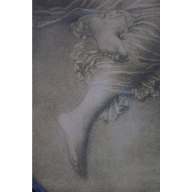 Wood Antique Mahogany Oval George Frederic Watts Hope Portrait Lithograph Print 15" For Sale - Image 7 of 9
